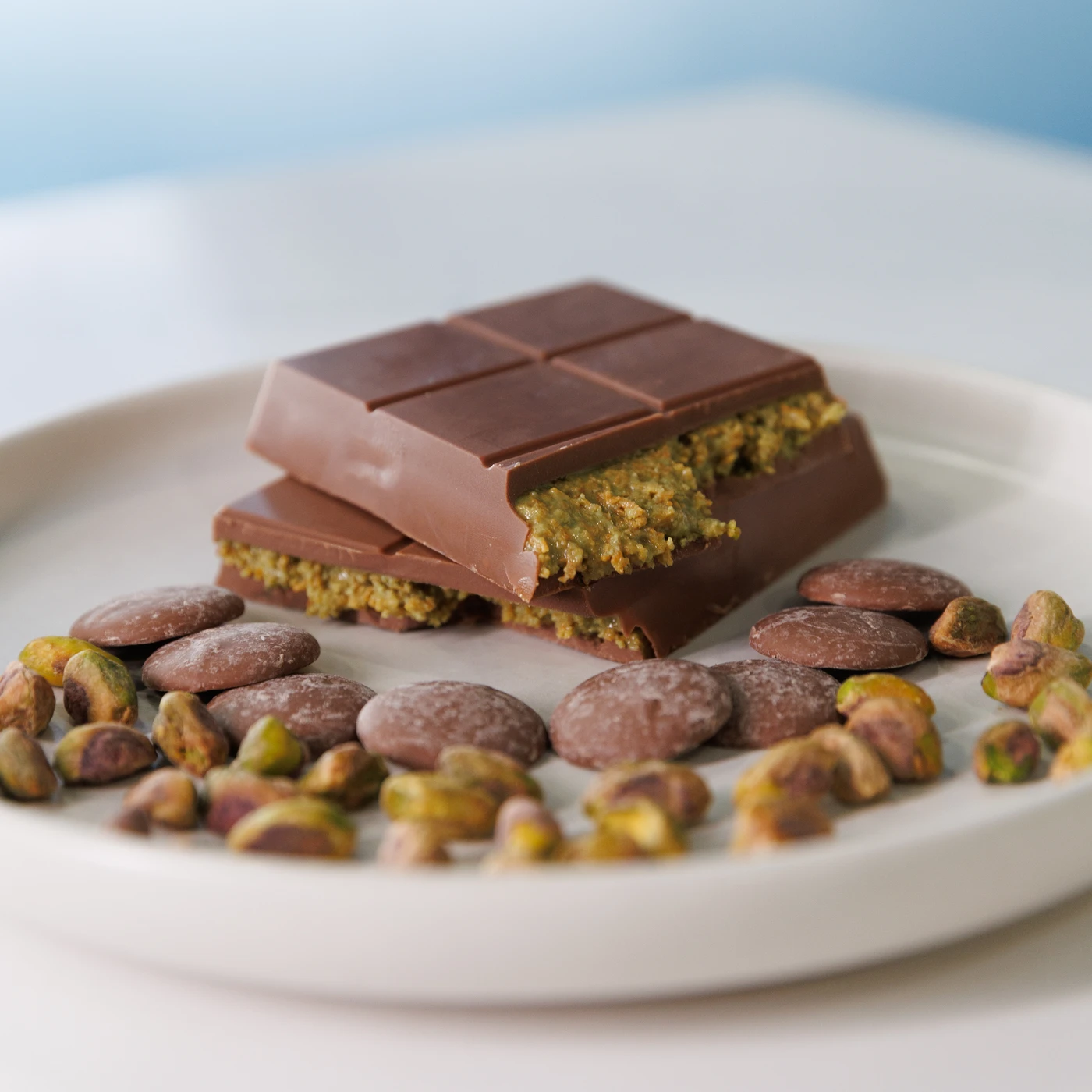 Pistachio chocolate bar product photography by Orbis Media